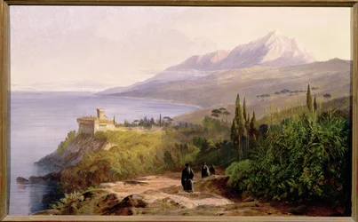 Mont Athos et le monastère de Stavroniketes, 1857